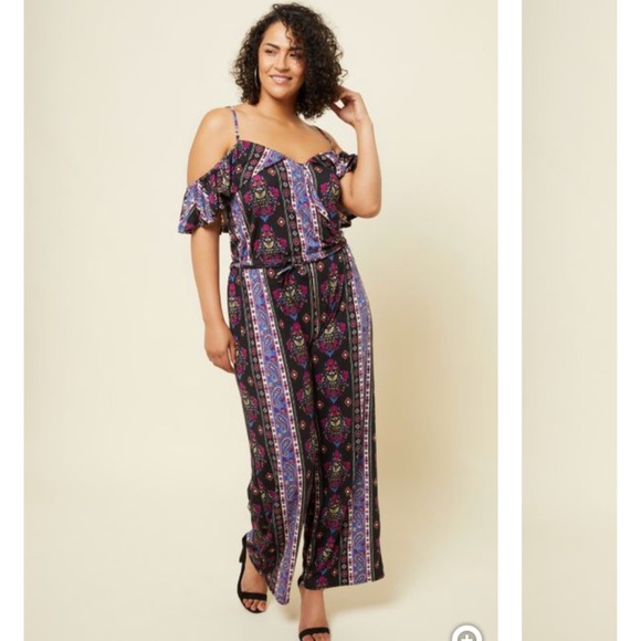 2X COLD SHOULDER JUMPSUIT - Picture 2 of 3